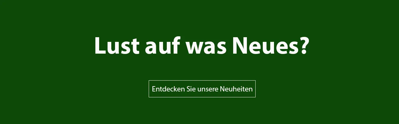 Gr&uuml;nes Banner, mit der Aufschrift Lust auf was Neues?, Bild Verlinkt zur Landlust Neuheiten Shop Seite.
